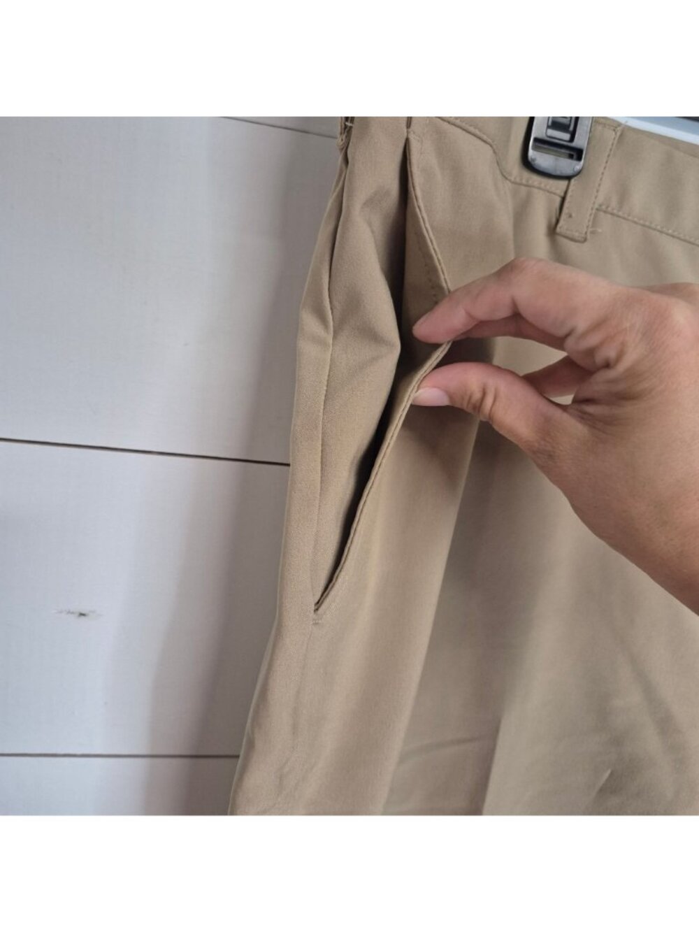 Grand Slam Mens Khaki 4-Way Stretch Golf Shorts With Active Waistband Sun Protec - Picture 2 of 7